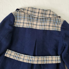 Load image into Gallery viewer, Vintage Navy/Plaid Coat 2t/3t
