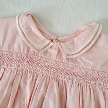 Load image into Gallery viewer, Vintage 50s/60s Smocked Pink Dress 2t *flaw
