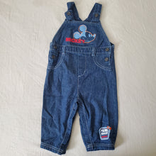 Load image into Gallery viewer, Y2k Mickey Mouse Denim Overalls 12 months
