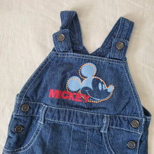 Load image into Gallery viewer, Y2k Mickey Mouse Denim Overalls 12 months
