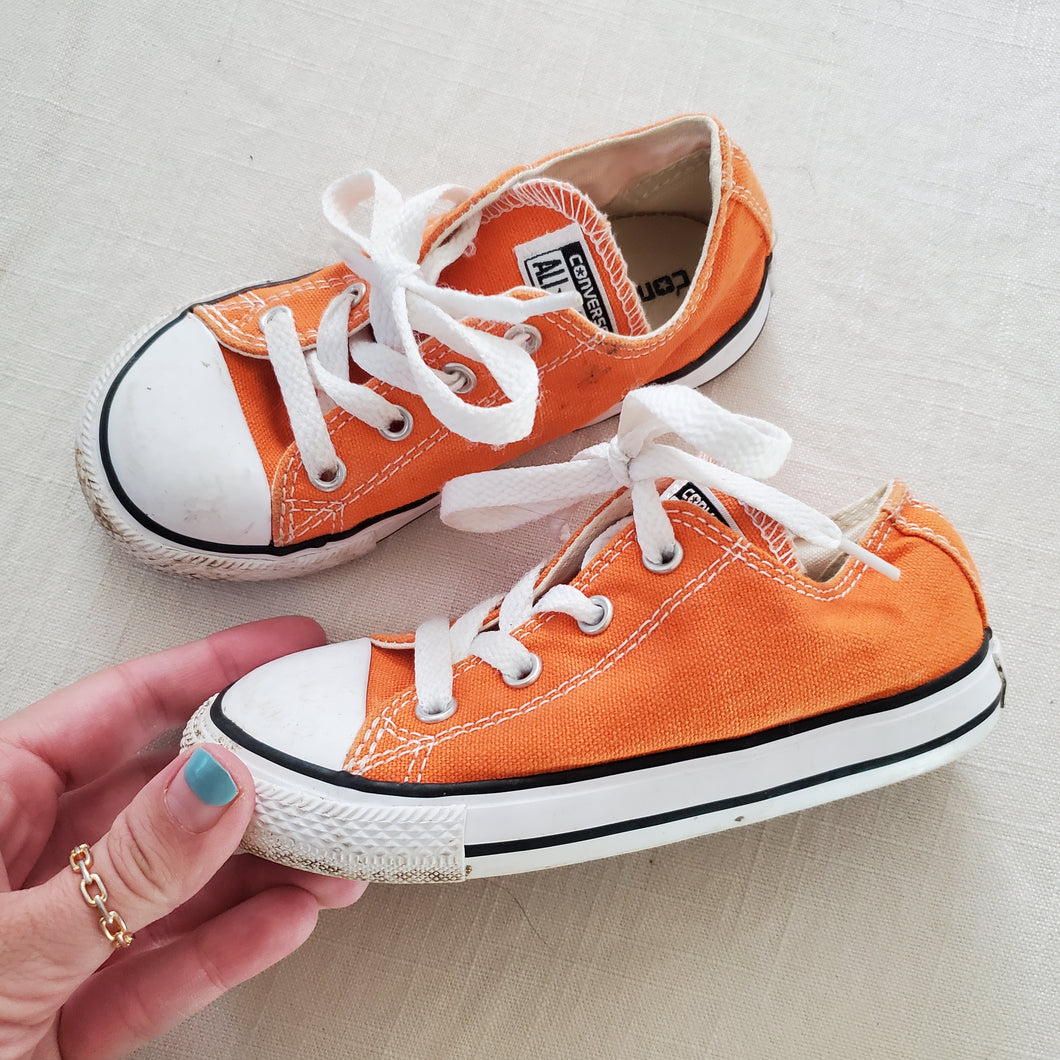 Converse Orange All Star Shoes toddler 9