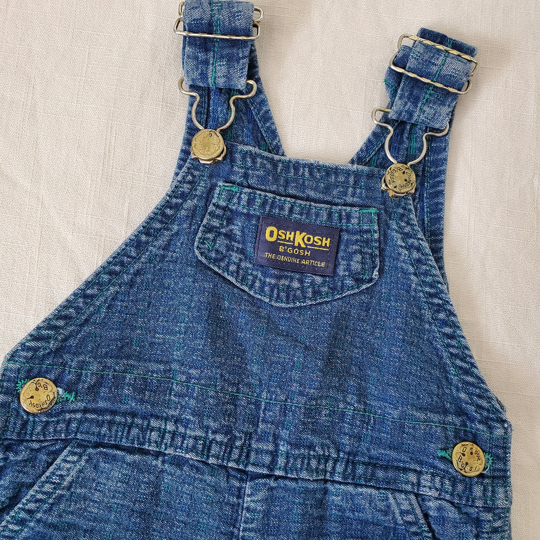 Vintage Oshkosh Textured Denim Overalls 18 months