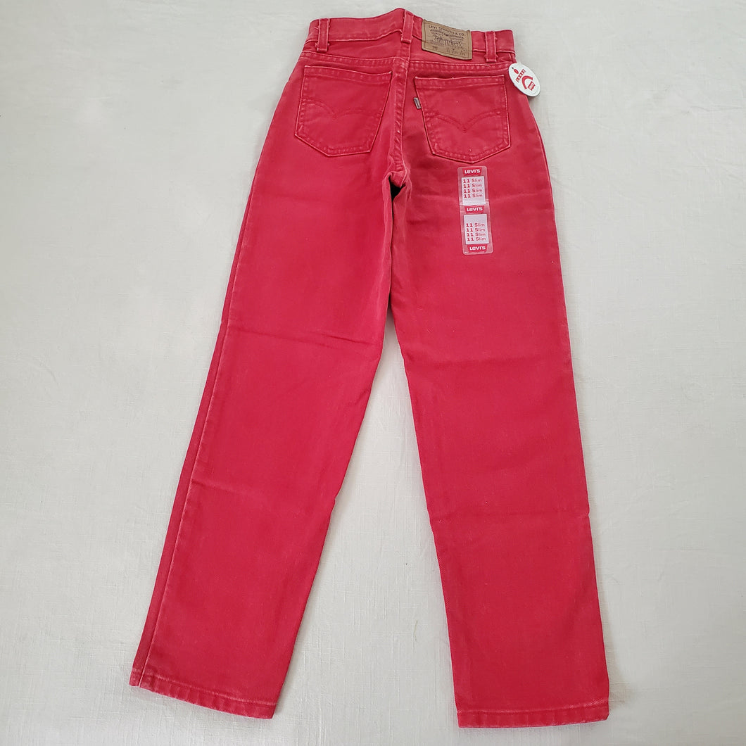 Vintage Deadstock Levi's Red Jeans kids 11 SLIM