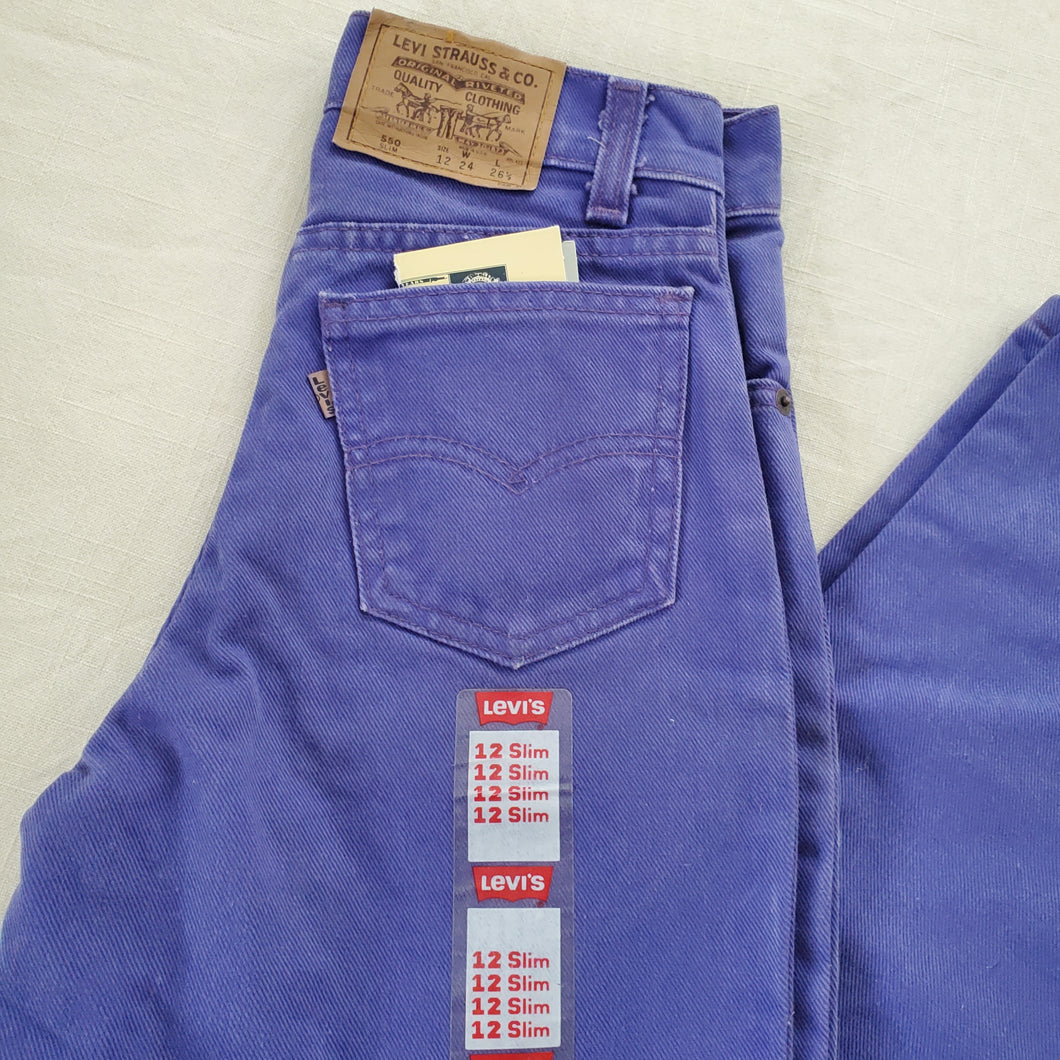 Vintage Deadstock Levi's Purple Jeans kids 12 SLIM