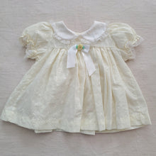 Load image into Gallery viewer, Vintage Pale Yellow Eyelet Dress 3 months
