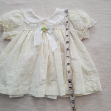 Load image into Gallery viewer, Vintage Pale Yellow Eyelet Dress 3 months
