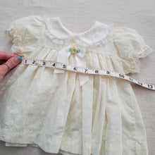 Load image into Gallery viewer, Vintage Pale Yellow Eyelet Dress 3 months
