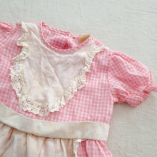 Load image into Gallery viewer, Vintage Pink Gingham Apron Dress 3t
