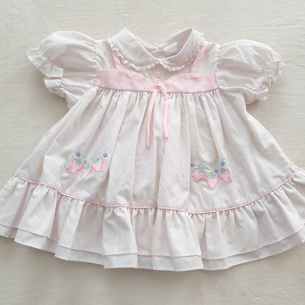 Vintage Diamond Strawberry Dress 9-12 months