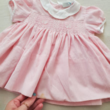 Load image into Gallery viewer, Vintage Bunny Smocked Pink Dress 6-9 months
