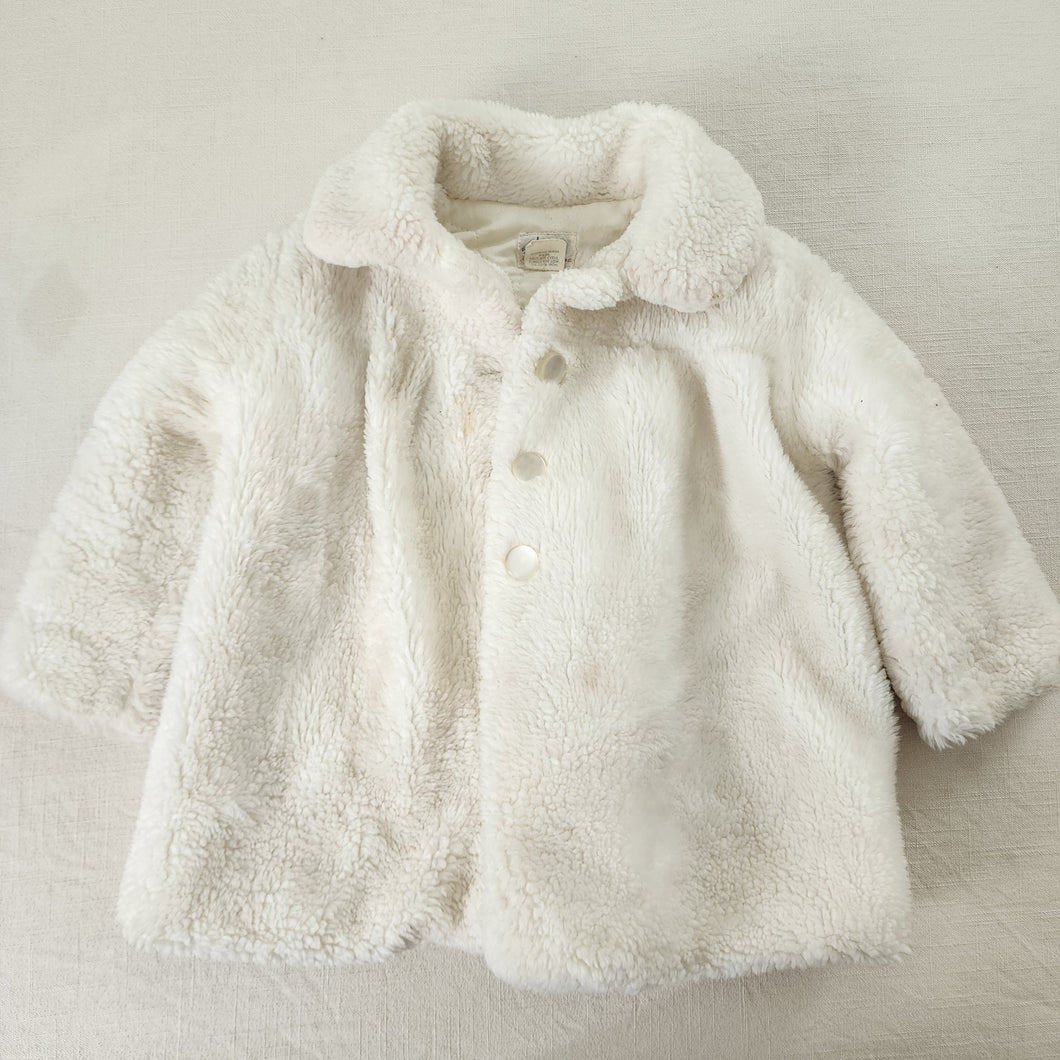 Vintage White Faux Fur Coat 3t