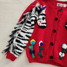 Load image into Gallery viewer, Vintage Zebra Knit Cardigan kids 7/8
