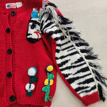 Load image into Gallery viewer, Vintage Zebra Knit Cardigan kids 7/8
