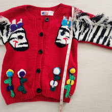 Load image into Gallery viewer, Vintage Zebra Knit Cardigan kids 7/8
