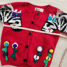 Load image into Gallery viewer, Vintage Zebra Knit Cardigan kids 7/8
