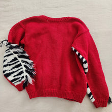 Load image into Gallery viewer, Vintage Zebra Knit Cardigan kids 7/8
