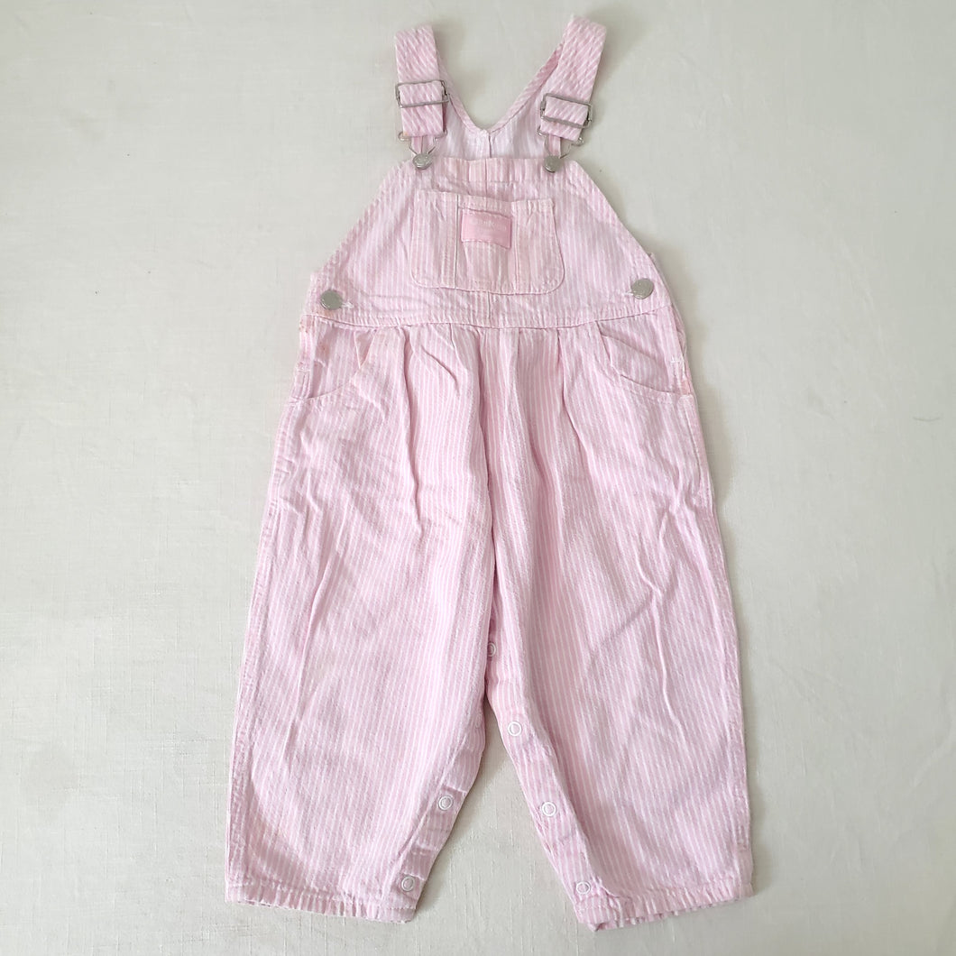 Vintage Oshkosh Pink Engineer Striped Overalls 2t