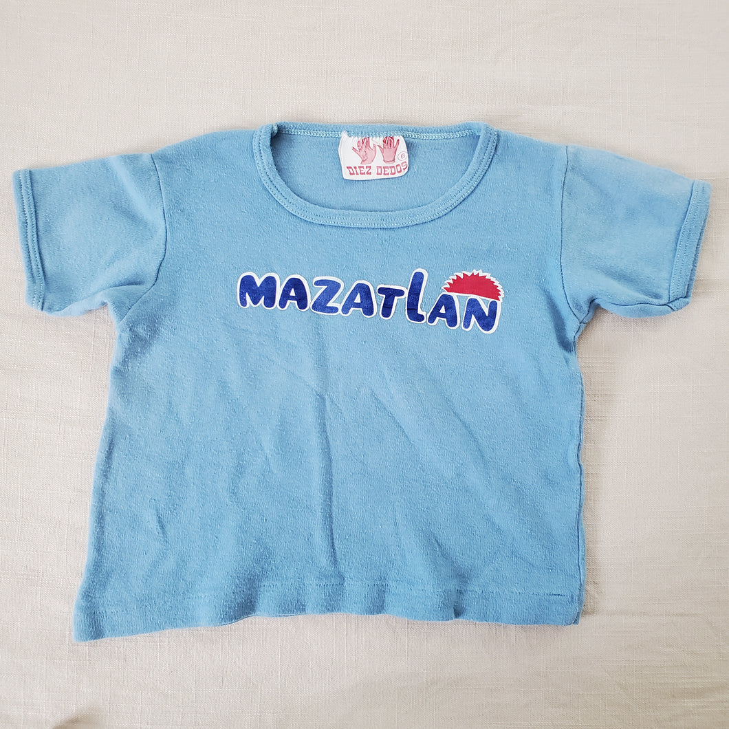 Vintage Mazatlan Mexico Blue Tee 2t