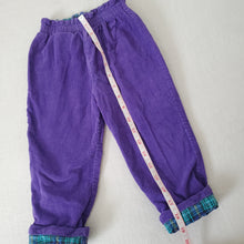 Load image into Gallery viewer, Vintage Reversible Purple/Plaid Pants 3t
