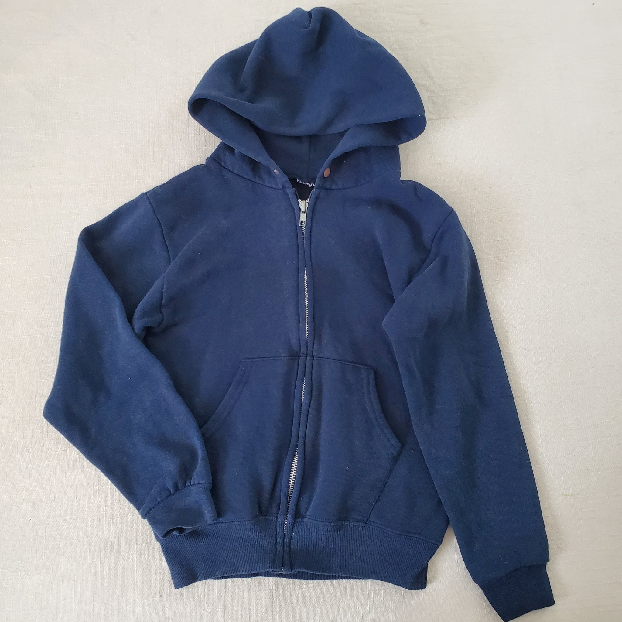 Vintage Navy Blue Zipup Hoodie kids 8/9