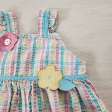 Load image into Gallery viewer, Vintage Plaid Flower Bubble Romper 2t
