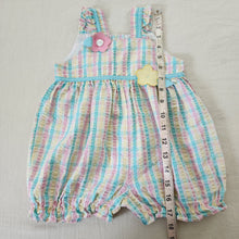 Load image into Gallery viewer, Vintage Plaid Flower Bubble Romper 2t
