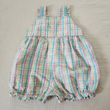 Load image into Gallery viewer, Vintage Plaid Flower Bubble Romper 2t
