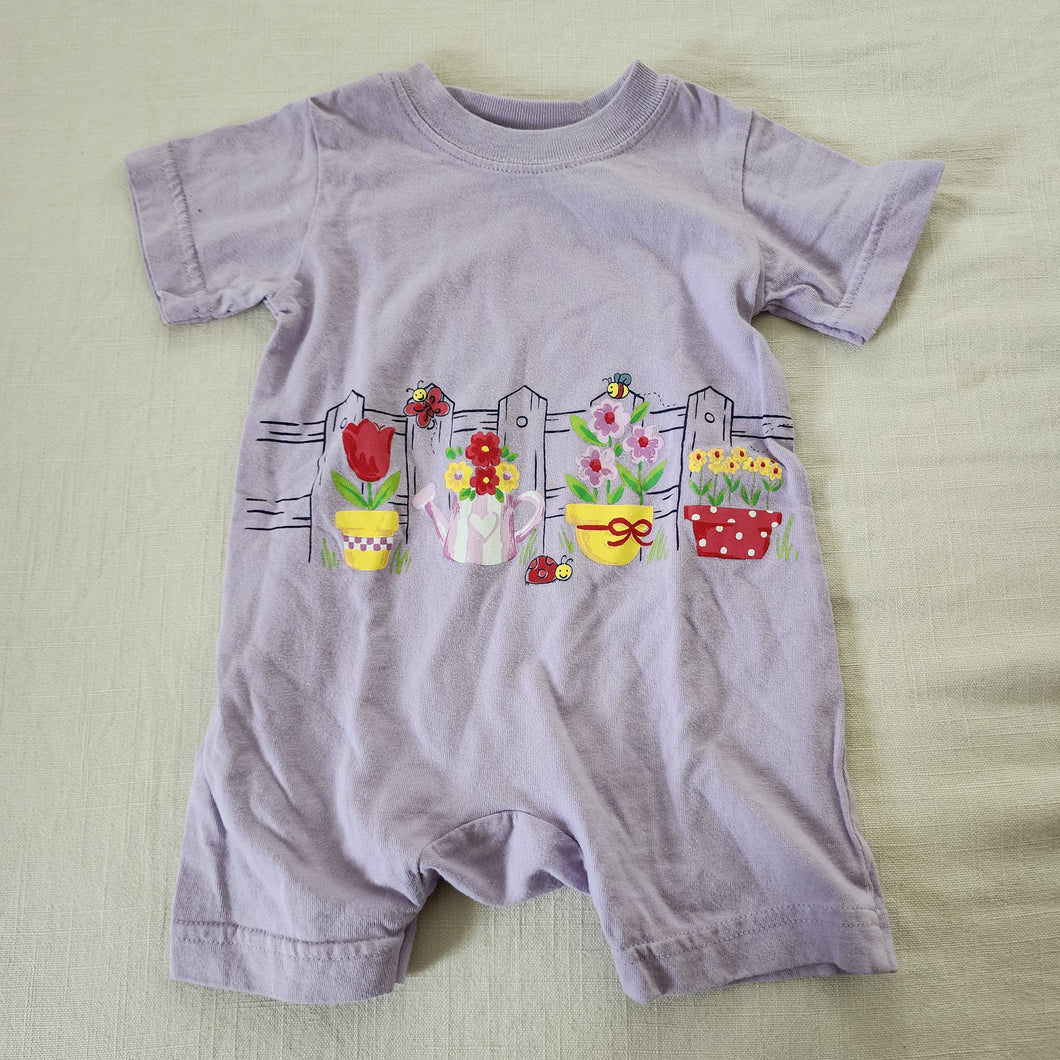 Vintage Flower Pot Pickets Romper 6-9 months