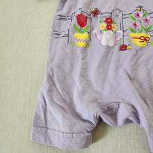 Load image into Gallery viewer, Vintage Flower Pot Pickets Romper 6-9 months
