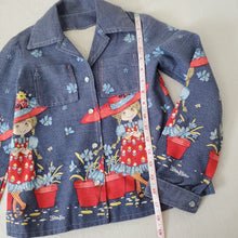 Load image into Gallery viewer, Vintage 70s Girl &amp; Flower&#39;s Jacket kids 6/7
