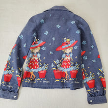 Load image into Gallery viewer, Vintage 70s Girl &amp; Flower&#39;s Jacket kids 6/7
