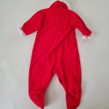 Load image into Gallery viewer, Vintage Red Lace Footed PJs 3-6 months
