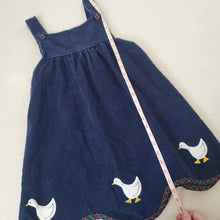 Load image into Gallery viewer, Vintage Navy Duck Dress kids 8/9
