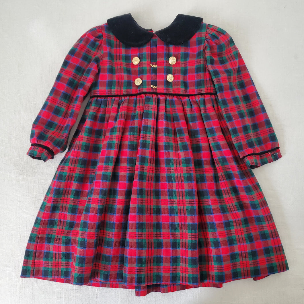 Vintage Saks 5th Ave Tartan Long Sleeve Dress 2t