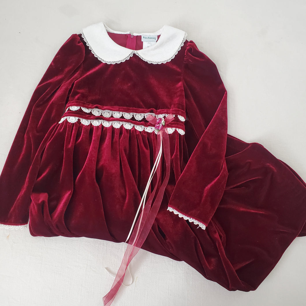 Vintage Maroon Velvet Dress kids 10