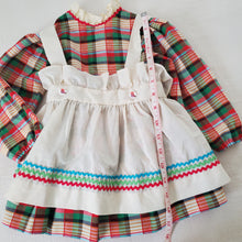 Load image into Gallery viewer, Vintage Plaid Apron Dress Set 2t
