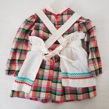 Load image into Gallery viewer, Vintage Plaid Apron Dress Set 2t
