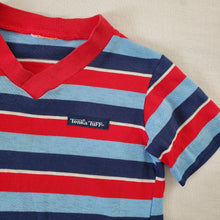 Load image into Gallery viewer, Vintage 80s Blue/Red Striped Tee 3t
