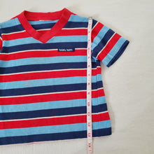 Load image into Gallery viewer, Vintage 80s Blue/Red Striped Tee 3t
