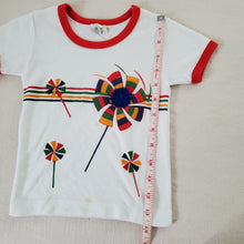 Load image into Gallery viewer, Vintage 80s Pinwheel Ringer Tee 3t
