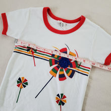 Load image into Gallery viewer, Vintage 80s Pinwheel Ringer Tee 3t
