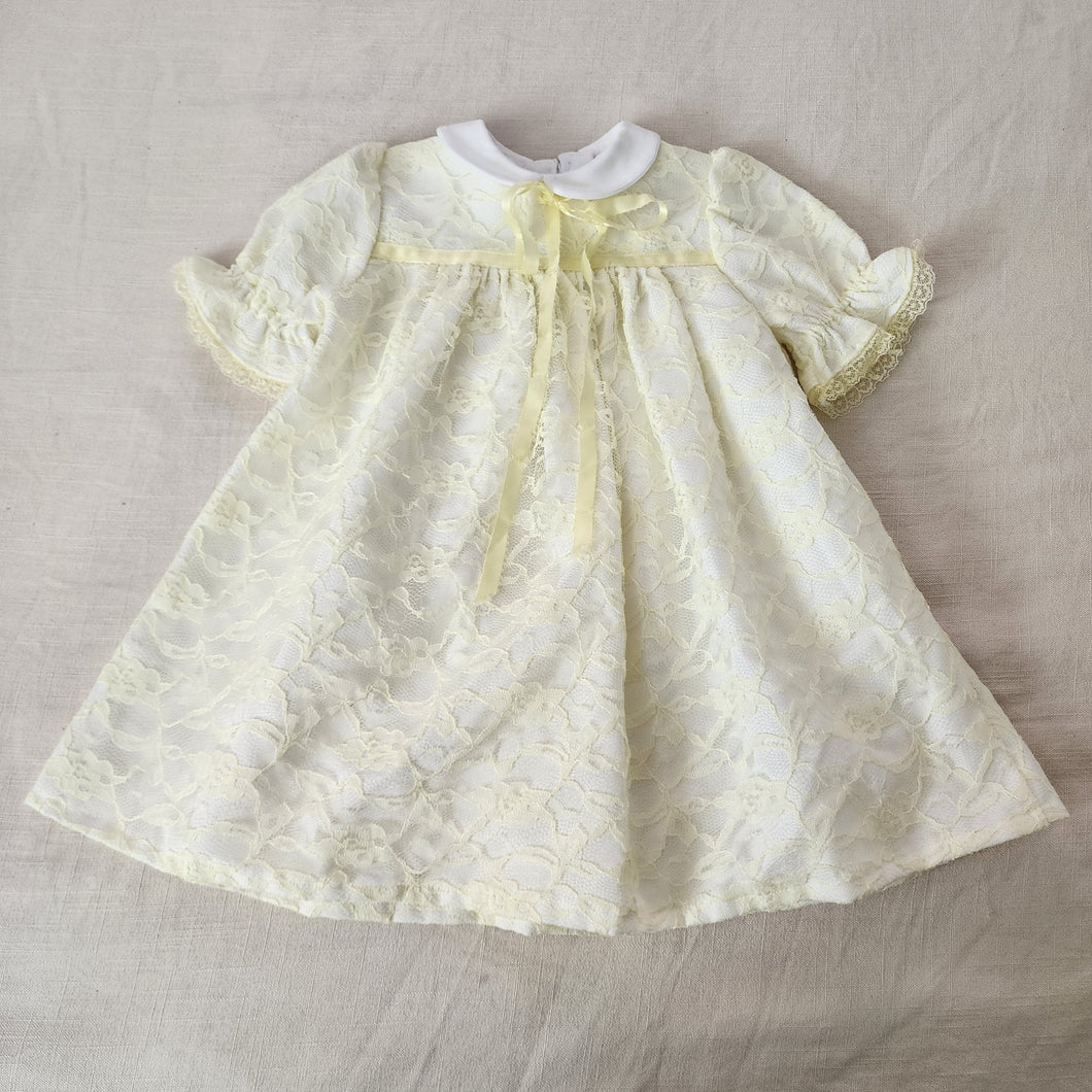 Vintage Light Yellow Lace Dress 3t