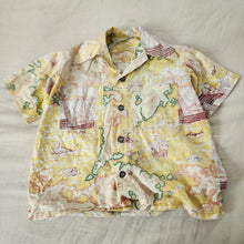 Load image into Gallery viewer, Vintage 70s Map Pattern Shirt kids 6/7 *flaw
