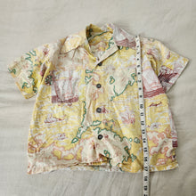 Load image into Gallery viewer, Vintage 70s Map Pattern Shirt kids 6/7 *flaw
