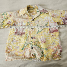 Load image into Gallery viewer, Vintage 70s Map Pattern Shirt kids 6/7 *flaw
