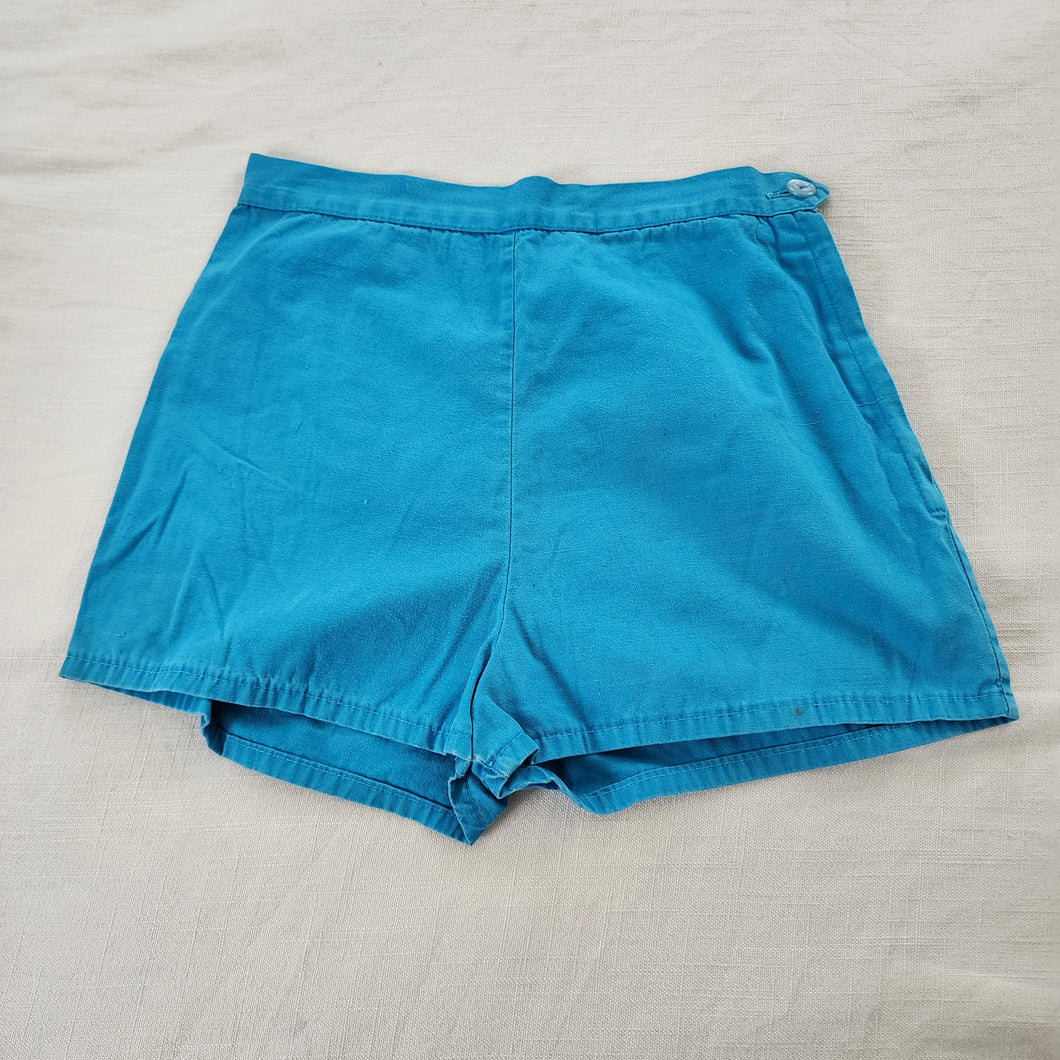 Vintage 70s Aqua Blue Shorts kids 10