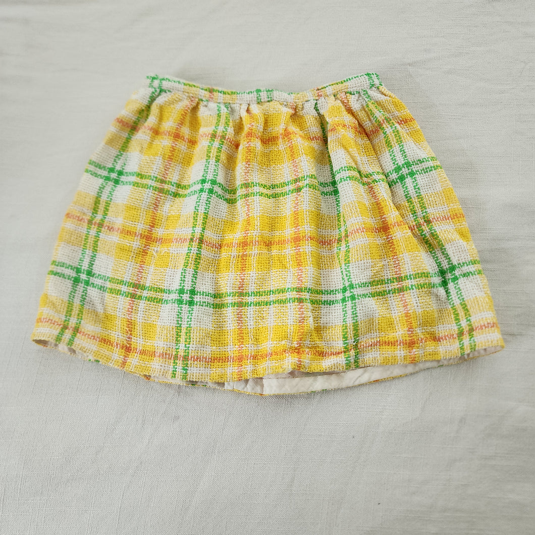 Vintage 70s Sunny Plaid Skirt 4t