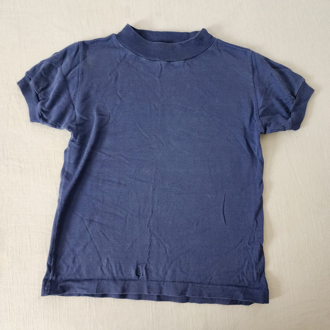 Vintage 60s Navy Ringer Tee 4t/5t *flaw