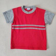 Load image into Gallery viewer, Vintage Red/Gray Striped Tee 3t/4t
