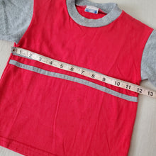 Load image into Gallery viewer, Vintage Red/Gray Striped Tee 3t/4t
